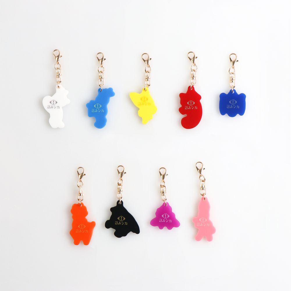 「月と猫のダンス」踊る動物ランダムキーホルダーパーツ