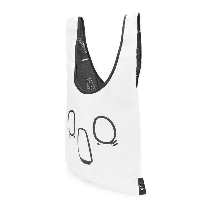 一人称 ポーチ付きリバーシブルエコバッグ