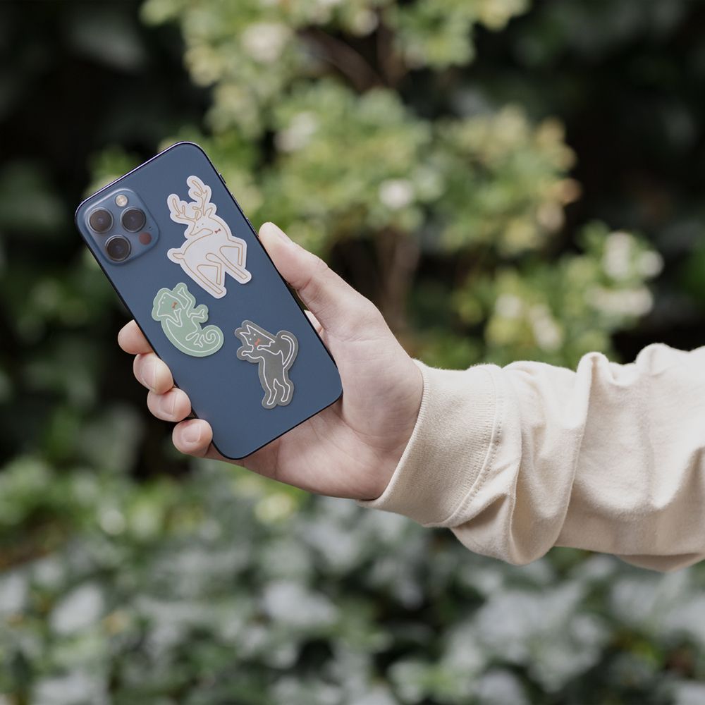 「月と猫のダンス」踊る動物ステッカーシート